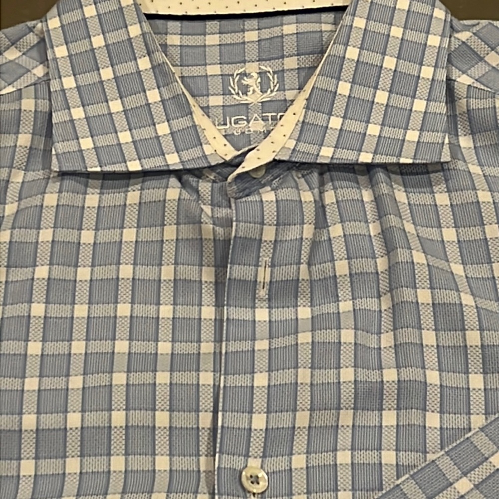 Bugattchi 17 34–35 pressure light blue checkered with white